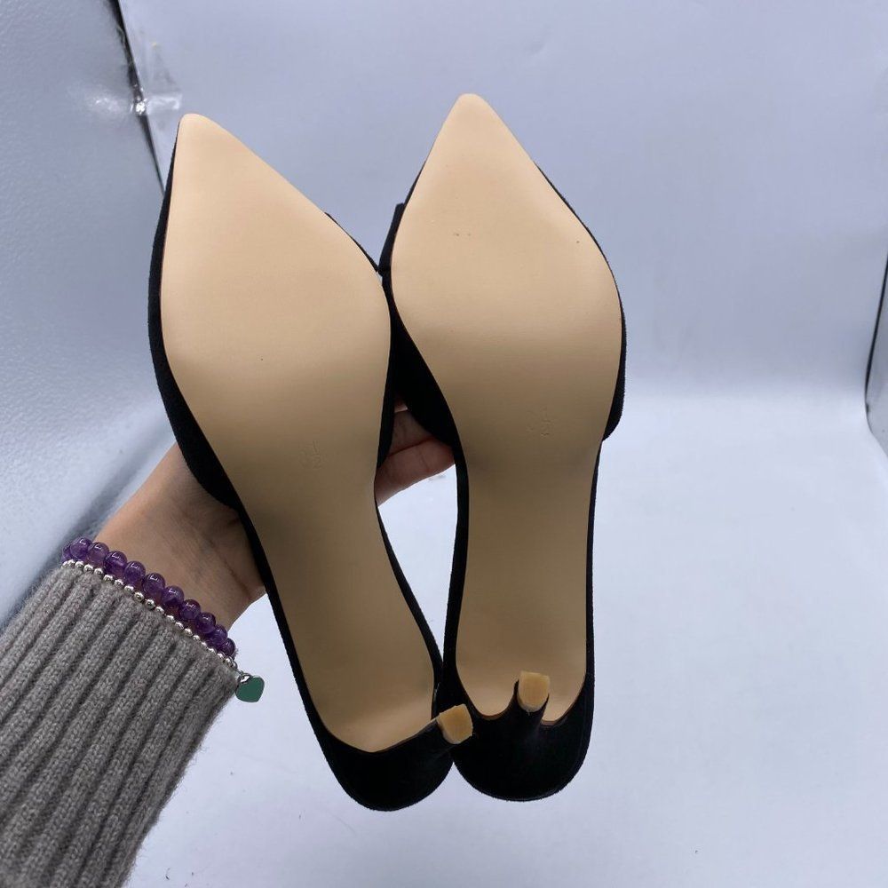 XYD black pointy toe stilettos slippers heels - Picture 7 of 10